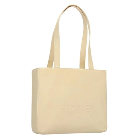 CHANEL Shoulder Bag Patent leather Black Gold CC Auth PP826 - Picture 1 of 16